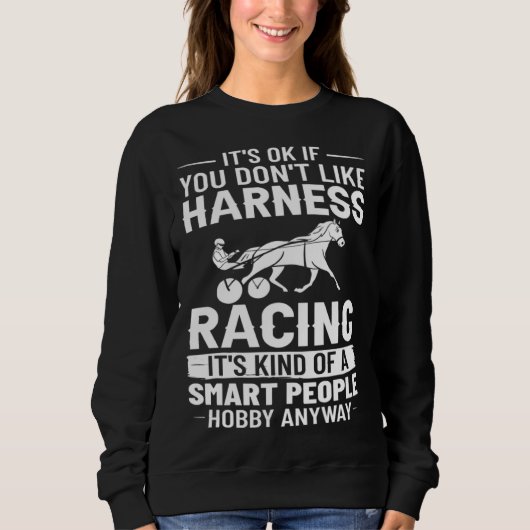 Sweatshirt Harness Racing Horse Race Track Racer Trotting Hor (Devant)
