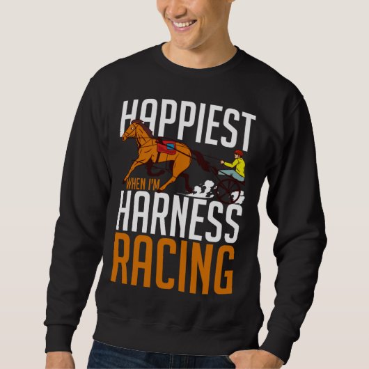 Sweatshirt Harness Racing Horse Race Track Racer Trotting Hor (Devant)
