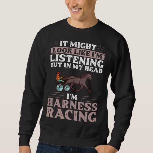 Sweatshirt Harness Racing Horse Race Track Racer Trotting Hor (Devant)