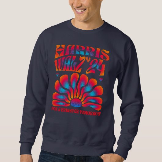 Sweatshirt Harris Walz 2024, pour un demain plus brillant (Devant)