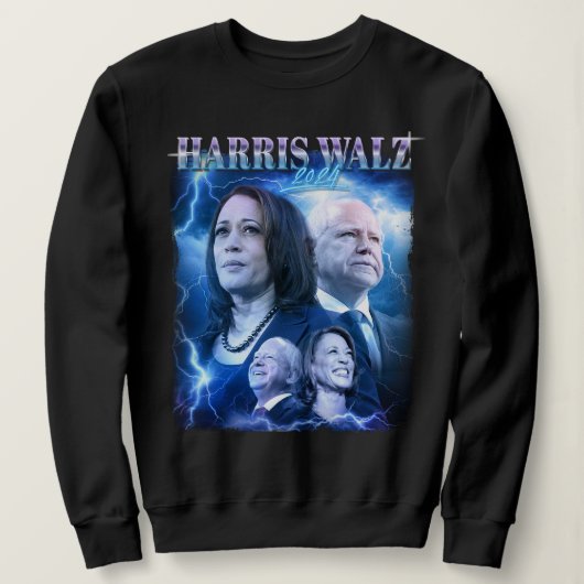 Sweatshirt Harris Walz 2024 Retro 90s Style (Design devant)
