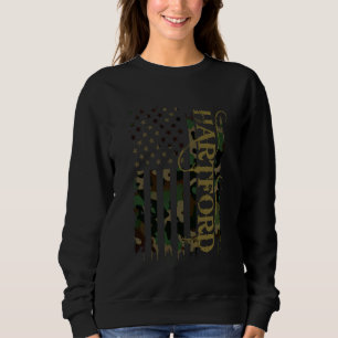 Sweatshirt Hartford États-Unis Distresse Camo w US Drapeau