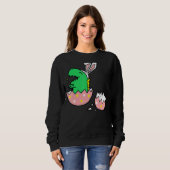 Sweatshirt Hatching T Rex Bunny Ears Pâques Pour Enseignant (Devant entier)