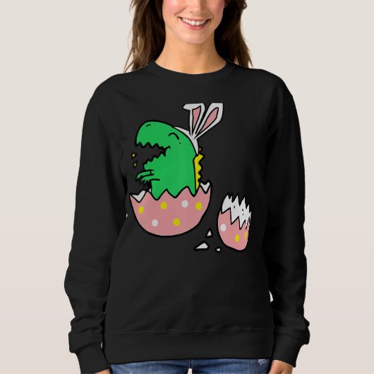 Sweatshirt Hatching T Rex Bunny Ears Pâques Pour Enseignant (Devant)