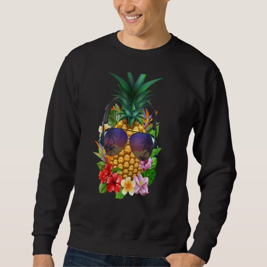 Sweatshirt Hawaii Ananas Aloha Flower Beach Backprint (Devant)
