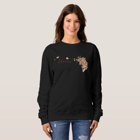 Sweatshirt Hawaii Leopard Pattern Map Leo State Of Hawaii (Devant entier)