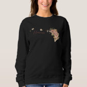 Sweatshirt Hawaii Leopard Pattern Map Leo State Of Hawaii (Devant)