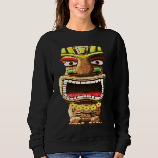 Sweatshirt Hawaiian Polynesian Tiki Statue (Devant)