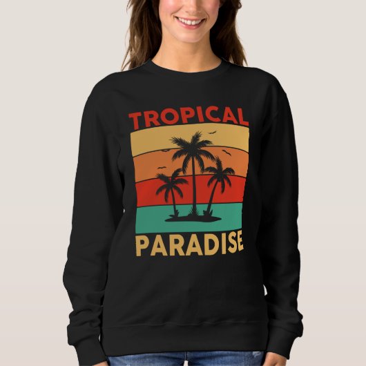 Sweatshirt Hawaiian Tropical Paradise Hawaii Pineapple Tiki (Devant)