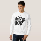 Sweatshirt Hé Boo Drôle Halloween (Devant entier)