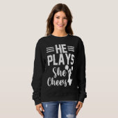 Sweatshirt He Plays She Cheers Football Son Cheerleader Daugh (Devant entier)