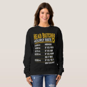 Sweatshirt Head Butcher Hourly Rate Head Chief Butcher Slaugh (Devant entier)