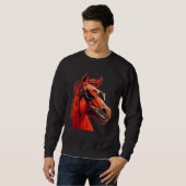 Sweatshirt Head Horses Humorous Sunglasses 2 (Devant entier)