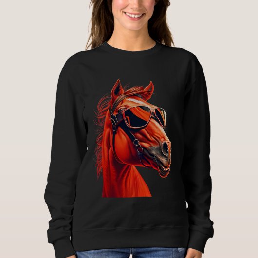 Sweatshirt Head Horses  Humorous Sunglasses  2 (Devant)
