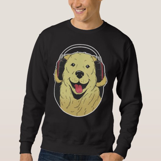 Sweatshirt Headphone Golden Retriever (Devant)