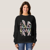 Sweatshirt Health Coach Easter Bunny Health Coaching Easter D (Devant entier)