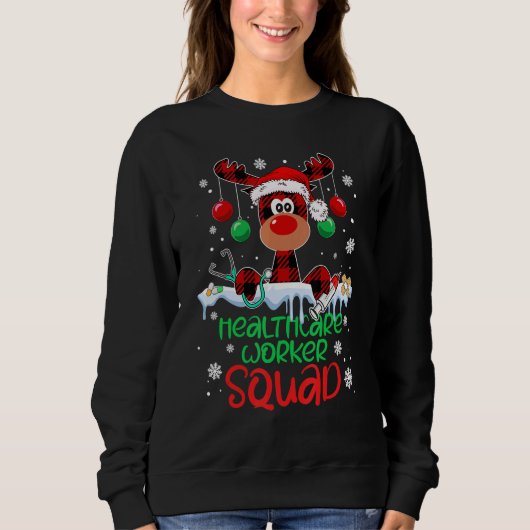 Sweatshirt Healthcare Worker Squad Reindeer Christmas Pajamas (Devant)
