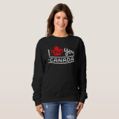 Sweatshirt Heart Canada Day Maple Leaf I Love You Canada (Devant entier)