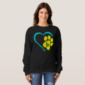 Sweatshirt Heart Dog Paw Print Menorah Hanukkah Chanukah Jewi (Devant entier)