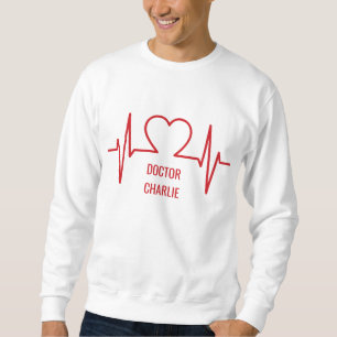 Sweatshirt Heart EKG nom personnalisé et vêtements de travail