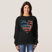 Sweatshirt Heart Flower Flag Memaw (Devant entier)