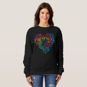 Sweatshirt Heart Preschool Tie Dye Team Teacher Student Back (Devant entier)