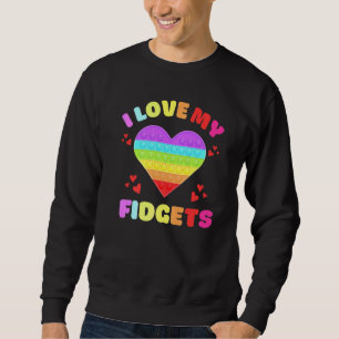 Sweatshirt Heart Push Pop It Game Board Fidget Jouet Enfants 
