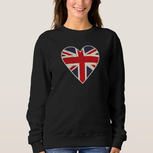 Sweatshirt Heart Shaped British Union Jack Flag (Devant)