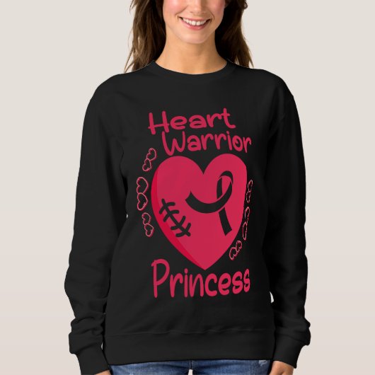 Sweatshirt Heart Warrior Princess CHD Heart Disease Awareness (Devant)