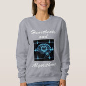 Sweatshirt "Heartbeats and Algorithmes" amour futuriste (Devant)