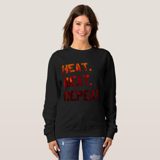 Sweatshirt Heat Beat Repeat Blacksmith Anvil Bladesmith Forge (Devant entier)