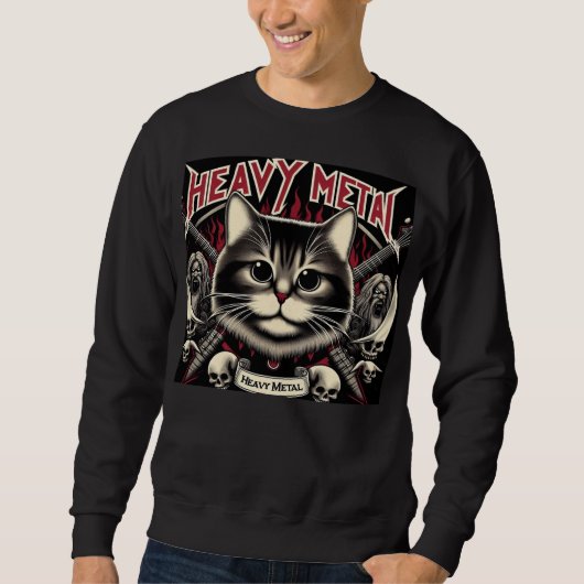 Sweatshirt Heavy Metal Cat (Devant)