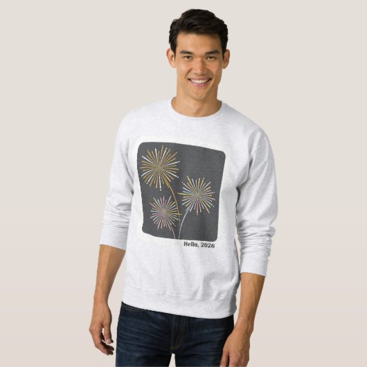Sweatshirt Hello 2026 Fireworks Celebration (Devant entier)