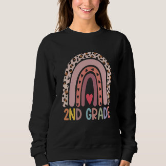 Sweatshirt Hello 2nd Grade Teacher Student Rainbow Back To S