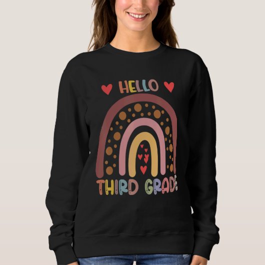 Sweatshirt Hello 3rd Grade Rainbow Teachers Kids Back To Scho (Devant)