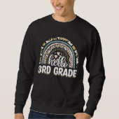 Sweatshirt Hello 3rd Grade Teacher Leopard Rainbow Back To Sc (Devant)
