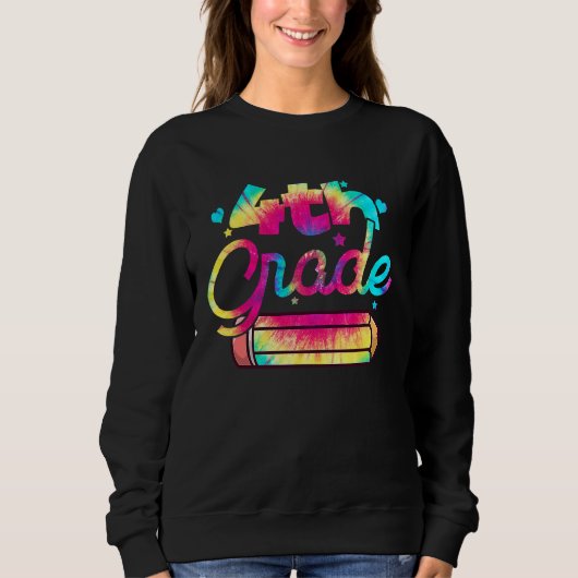 Sweatshirt Hello 4th Grade Tie Dye Fourth Grade Teacher Kids (Devant)