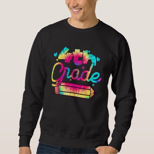 Sweatshirt Hello 4th Grade Tie Dye Fourth Grade Teacher Kids (Devant)