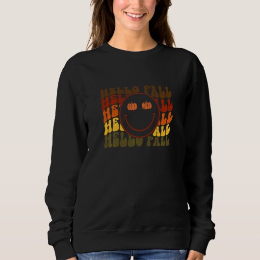 Sweatshirt Hello Fall  Thanksgiving matching family autumn ph (Devant)