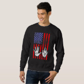 Sweatshirt Hello Goodbye Hands Academy Patriotique 4 juillet (Devant entier)