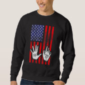 Sweatshirt Hello Goodbye Hands Academy Patriotique 4 juillet (Devant)