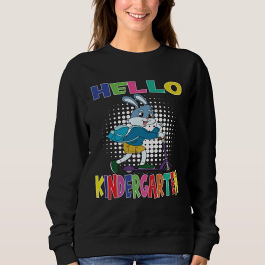Sweatshirt Hello Kindergarten Rabbit With Scooter (Devant)