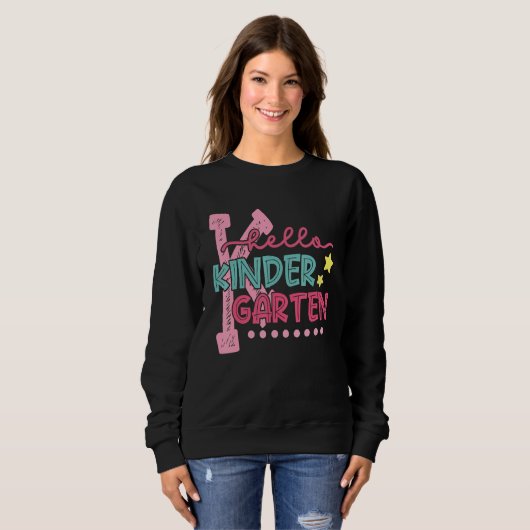 Sweatshirt Hello Kindergarten Student Teacher First Day Of Sc (Devant entier)
