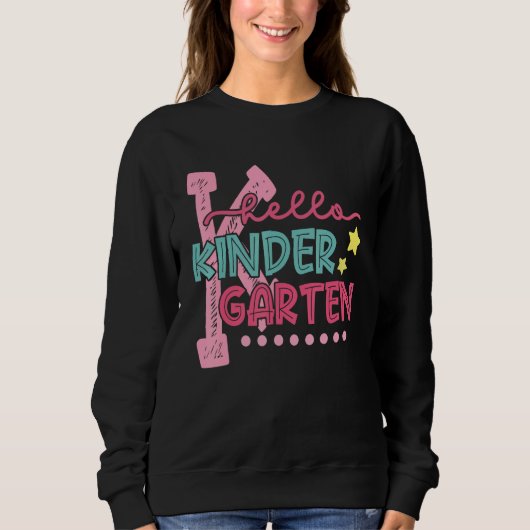 Sweatshirt Hello Kindergarten Student Teacher First Day Of Sc (Devant)