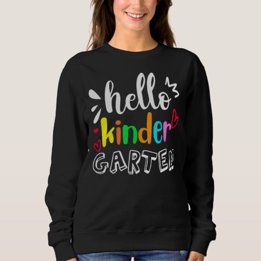Sweatshirt Hello Kindergarten Team Kinder Back To School Teac (Devant)