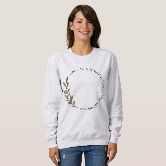 Sweatshirt Hello New Beginnings Minimalist New Year  (Devant entier)