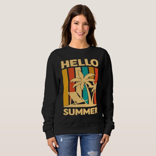 Sweatshirt Hello Summer Feeling Tropical Beach Summer Vacatio (Devant entier)