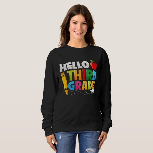 Sweatshirt Hello Third Grade Back To School 3rd Grade Boys Gi (Devant entier)