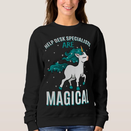 Sweatshirt Help Desk Specialists Are Magical Unicorn Assistan (Devant)