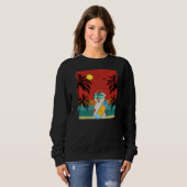 Sweatshirt Hérisson rétro graphique de l'arbre à noix de coco (Devant entier)